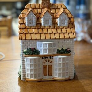 Vintage Cottage Cookie Jar